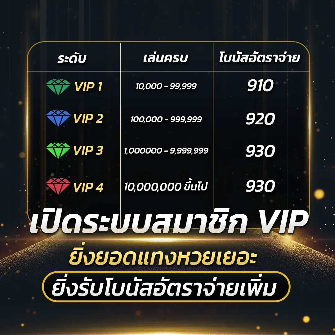 หวยออนไลน์ มาวิน เปิดระบบ vip รับโบนัสอัตรายจ่ายเพิ่ม